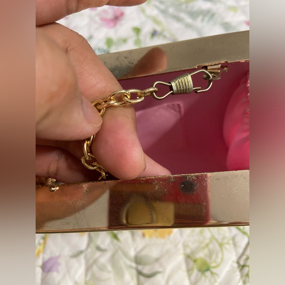 #1- Pink Holographic Rectangular Snakeskin Clutch… - image 7